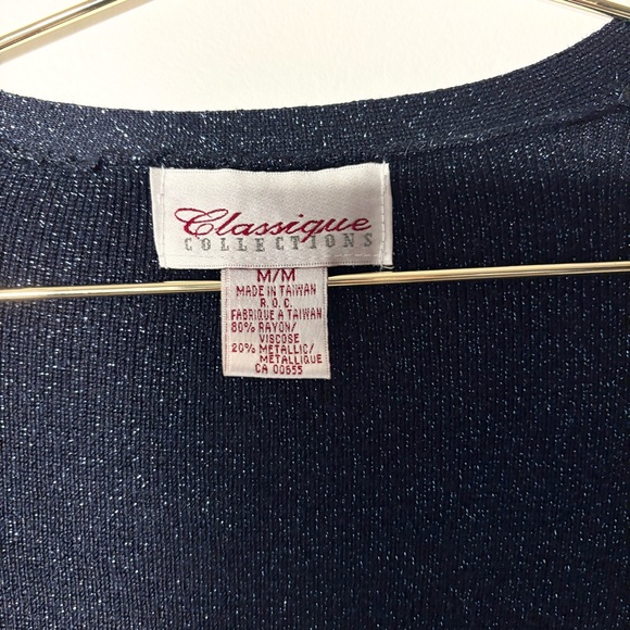 Classic Collection’s Navy Sparkle Women's Cardigan - Picture 2 of 7